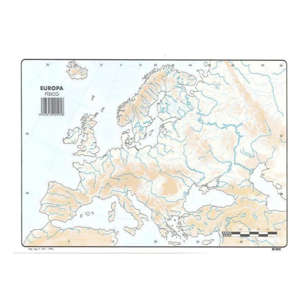 Mapa Mudo Europa Físico