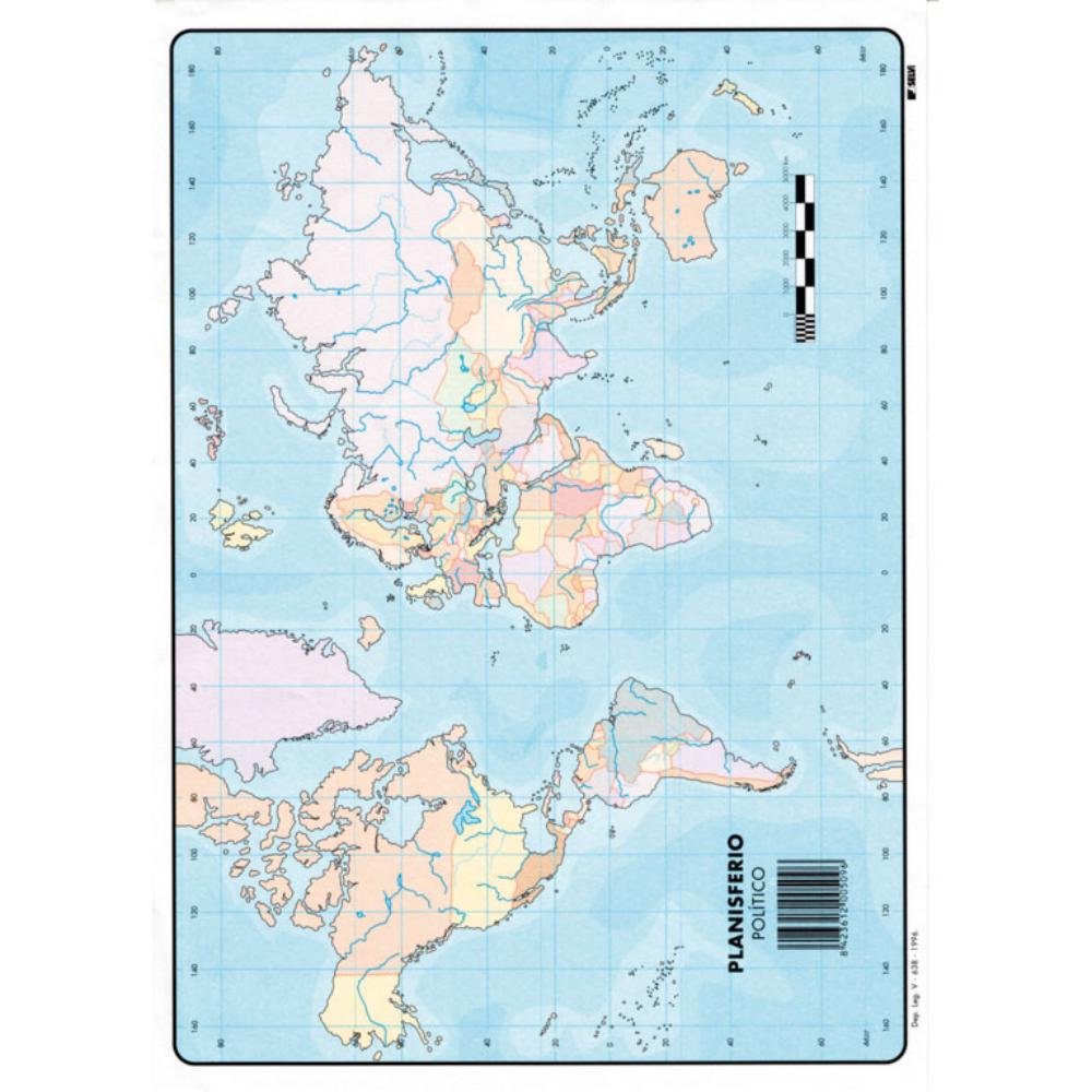 Mapa Mudo Planisferio Físico
