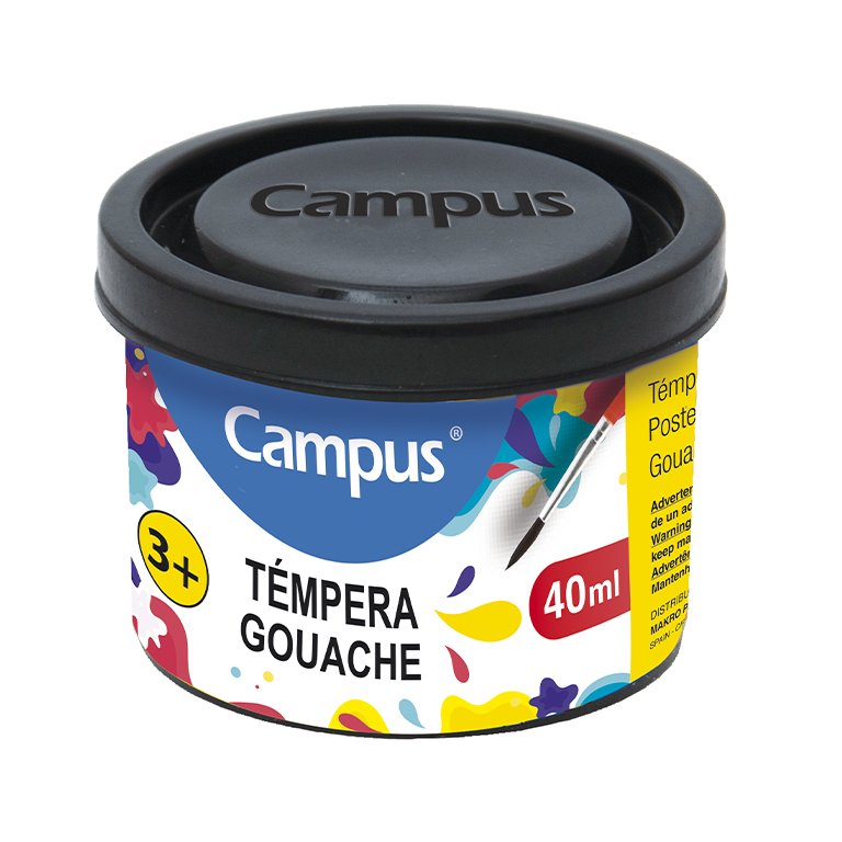 Témpera Campus College 40 ml Negro