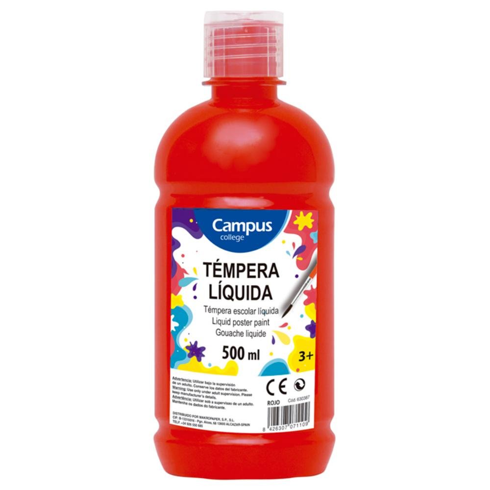 Témpera Campus College 500 ml Rojo