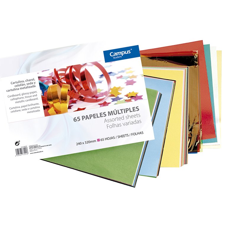 Bloc Papel Múltiple Campus College Folio 65 Hojas Colores Surtidos
