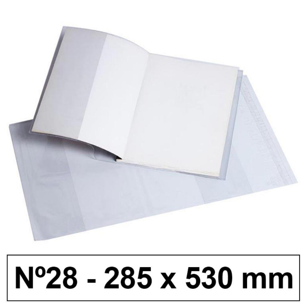 Forro hecho para libros 120 Micras PVC 285 x 530 mm Nº28 Transparente 5 ud.