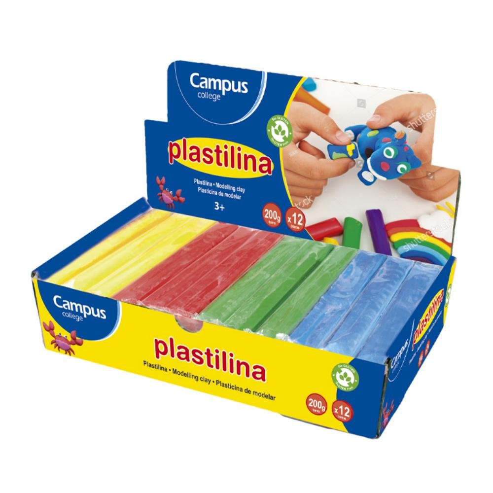Plastilina Campus College 200g Colores Surtidos 12 ud.