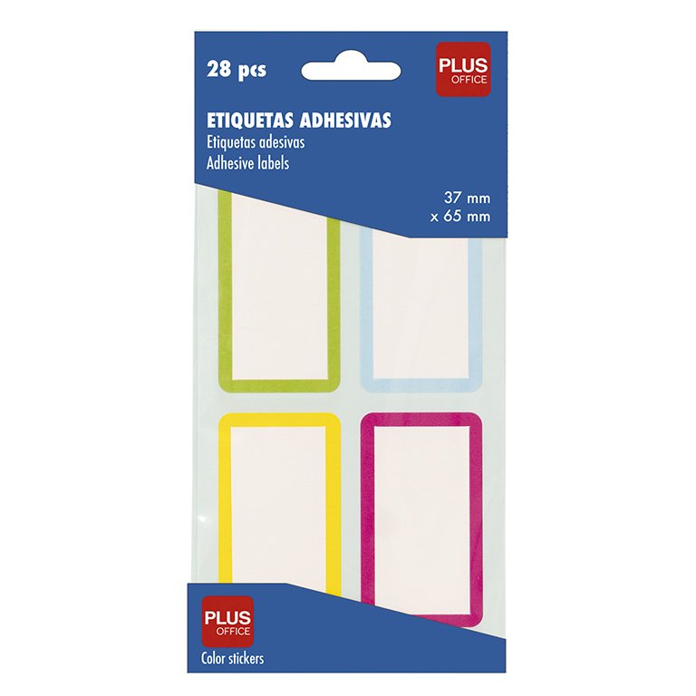Etiquetas de Color para Libros Plus Office 37 x 65 mm 42 ud.