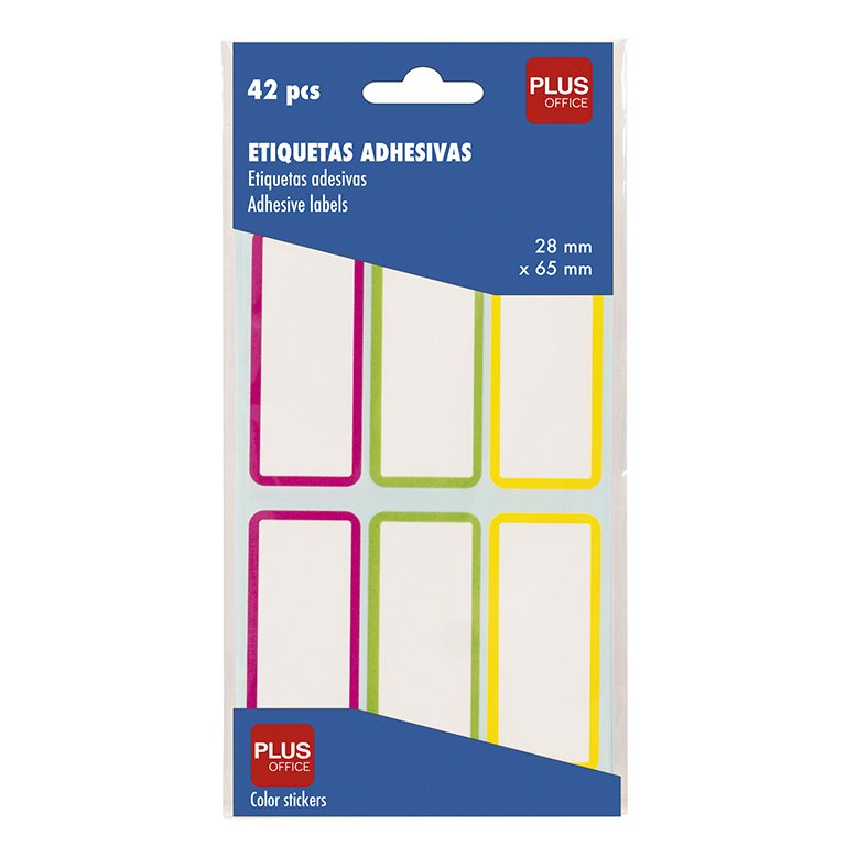 Etiquetas de Color para Libros Plus Office 28 x 65 mm 42 ud.