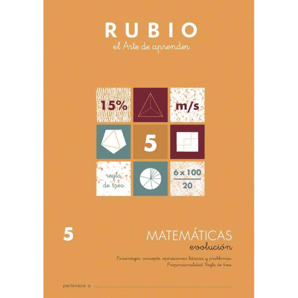 Cuaderno Rubio Matemáticas Evolución 5 10 ud.