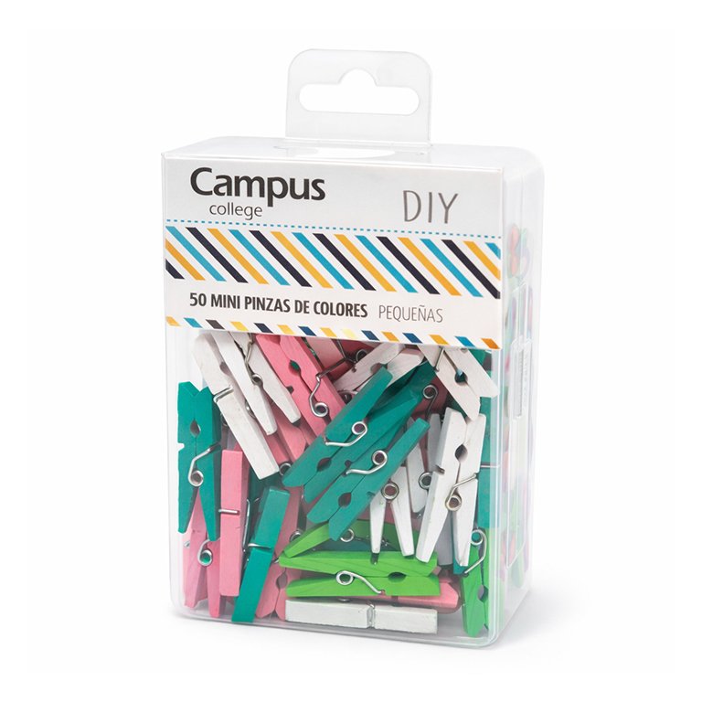 Pinza Madera Campus College Colores Surtidos 50 ud.