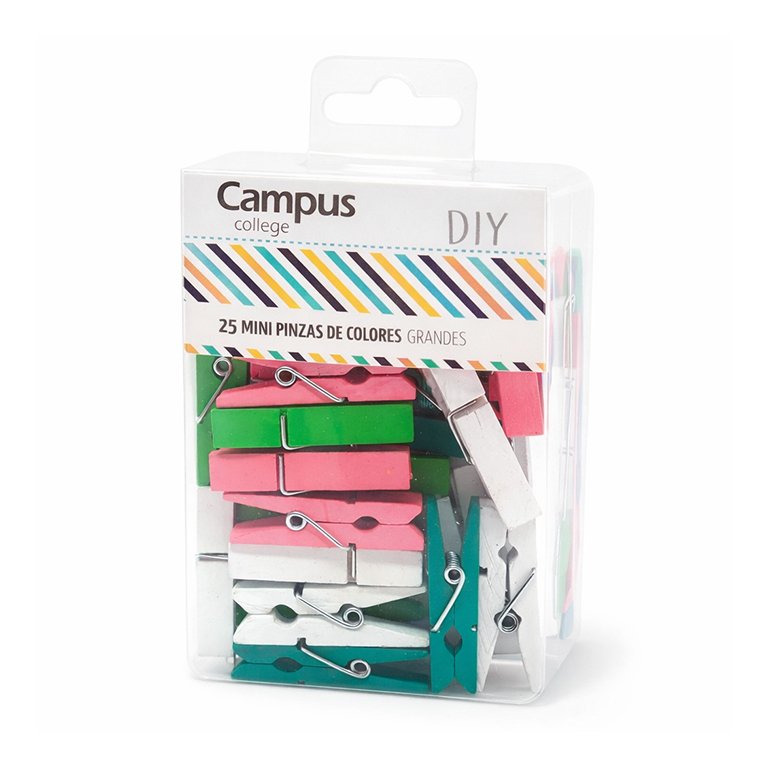 Pinza Madera Campus College Colores Surtidos 25 ud.