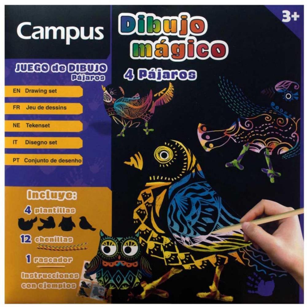 Láminas Dibujo Mágico Campus Pájaros