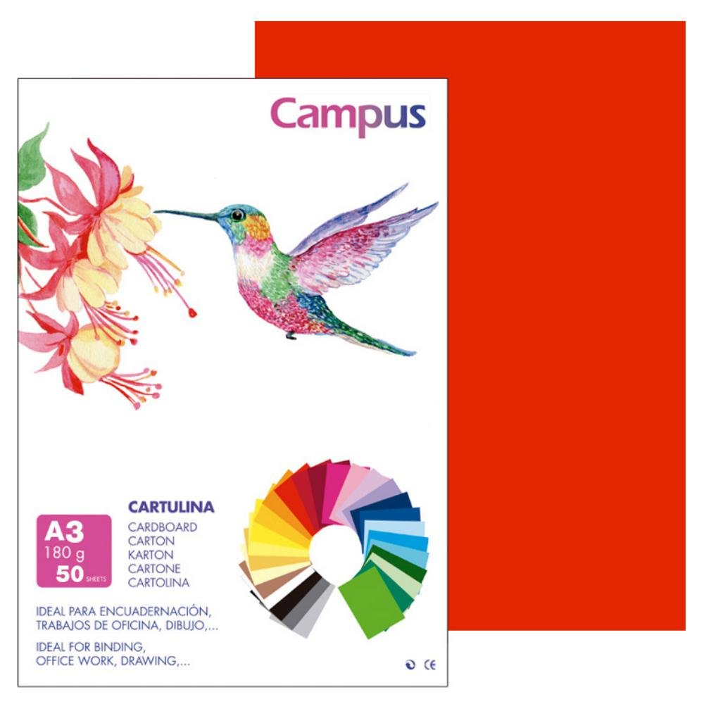 Cartulina Campus A3 Rojo 180g