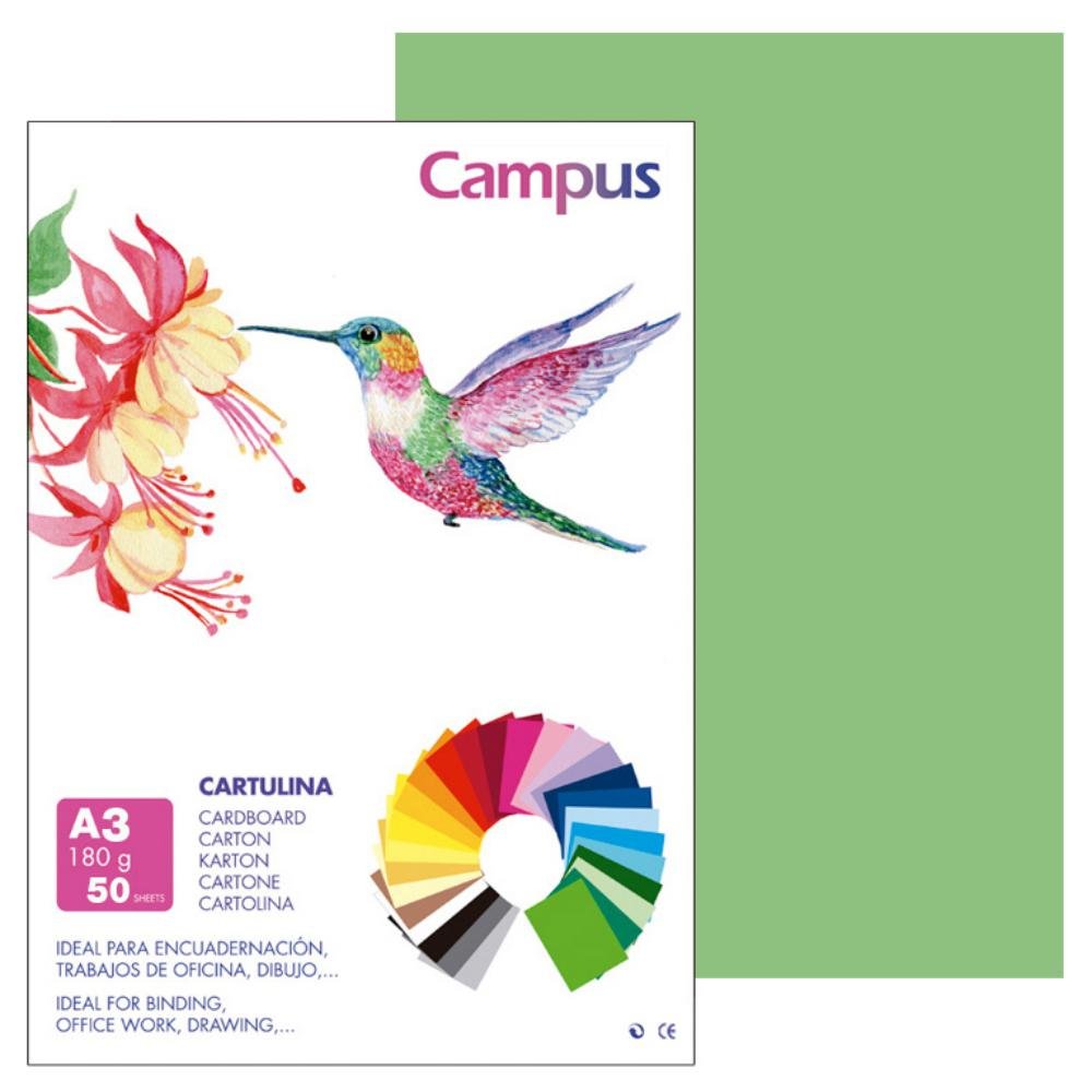 Cartulina Campus A3 Verde Manzana 180g
