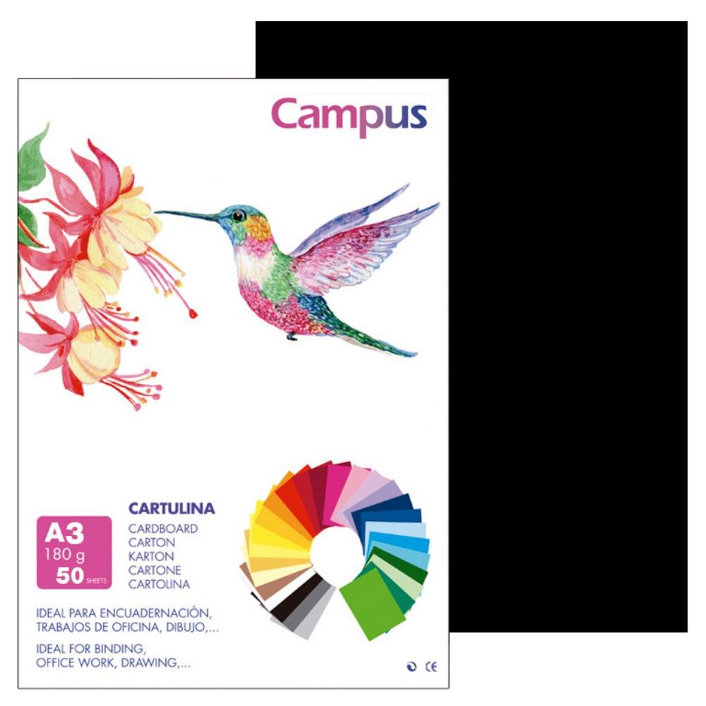 Cartulina Campus A3 Negro 180g