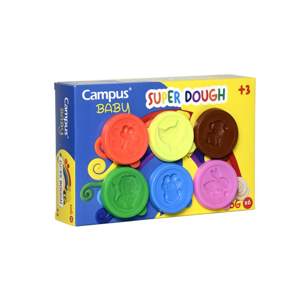 Pasta Modelar Campus Baby Super Dough 50g 6 Botes