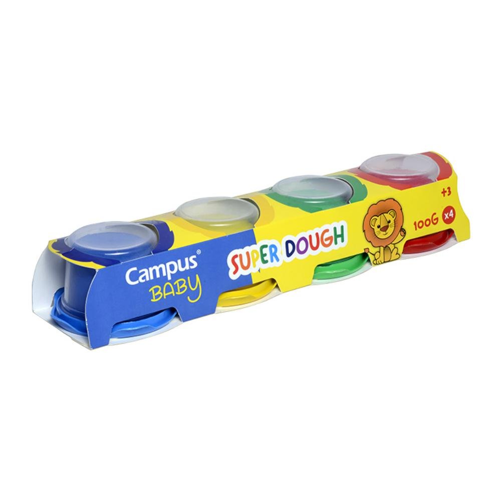 Pasta Modelar Campus Baby Super Dough 100g 4 Botes