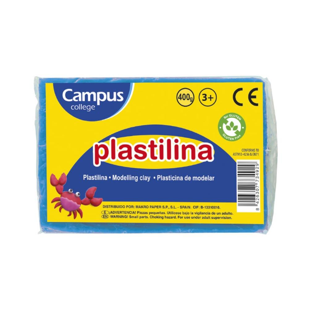 Plastilina Campus College 400g Azul Claro