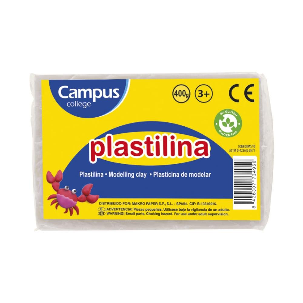 Plastilina Campus College 400g Blanco