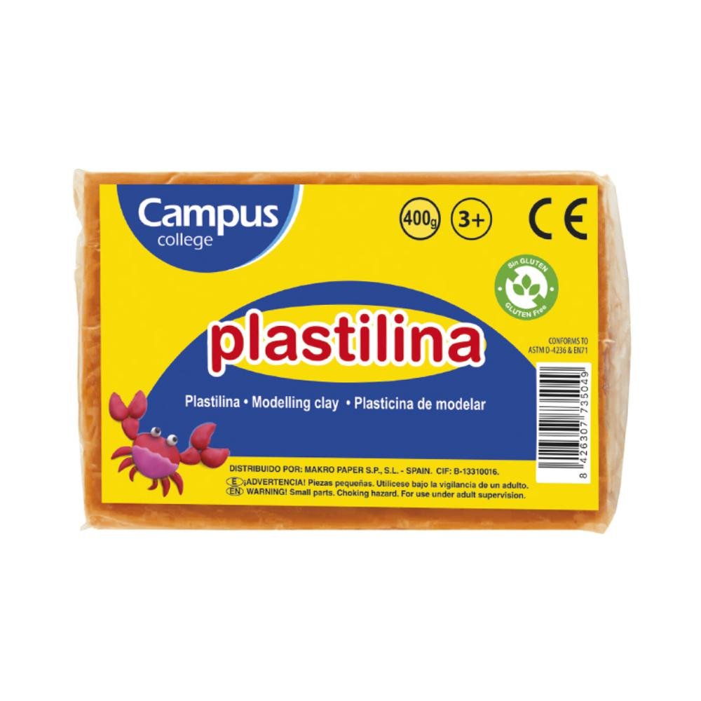Plastilina Campus College 400g Naranja