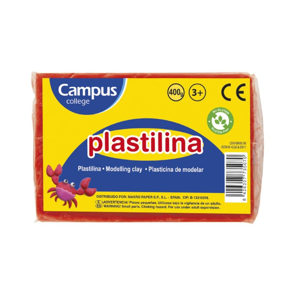 Plastilina Campus College 400g Rojo