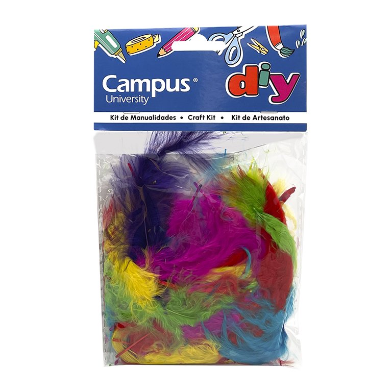 Set Manualidades Campus University Plumas de Pavo Colores