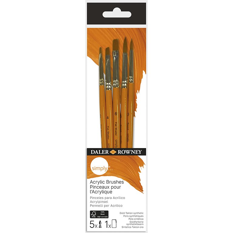Pinceles de Acrílico Daler Rowney Pack 5 ud.