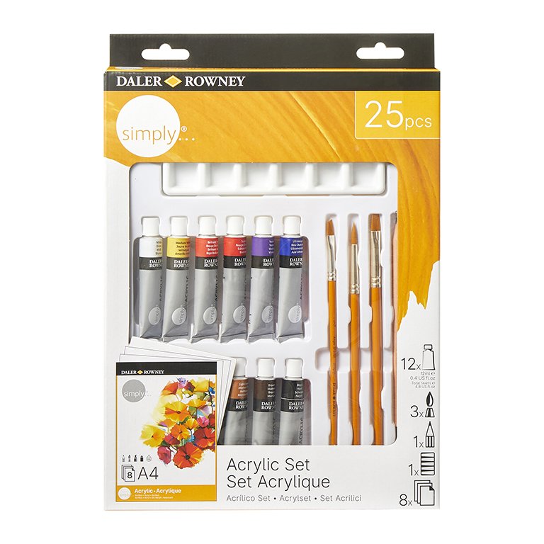 Pintura Acrílica Daler Rowney Simply Acrylic Set de 25 Piezas