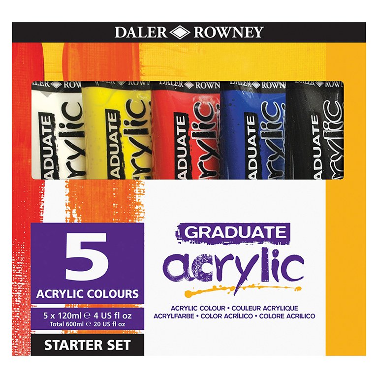 Pintura Acrílica Daler Rowney Graduate Acrylic Caja 5 ud.
