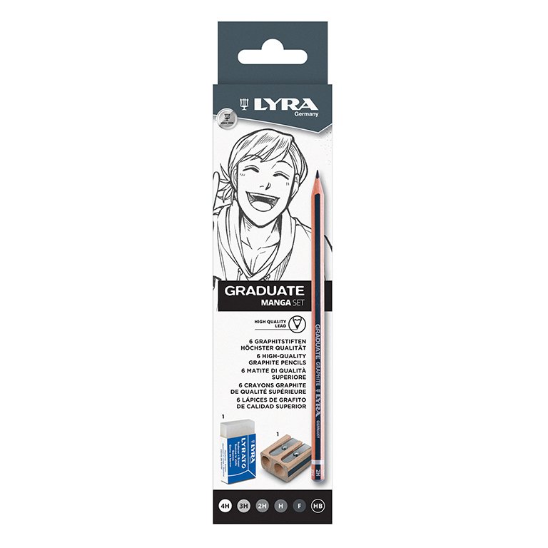 Lápices de Grafito Lyra Graduate Manga 6 ud.