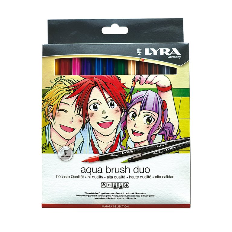 Rotuladores Doble Punta Lyra Graduate Manga Aqua Brush 12 ud.