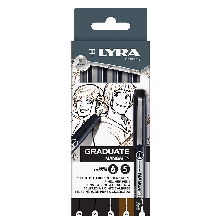 Rotulador Calibrado Lyra Graduate Manga Pen 5 ud.