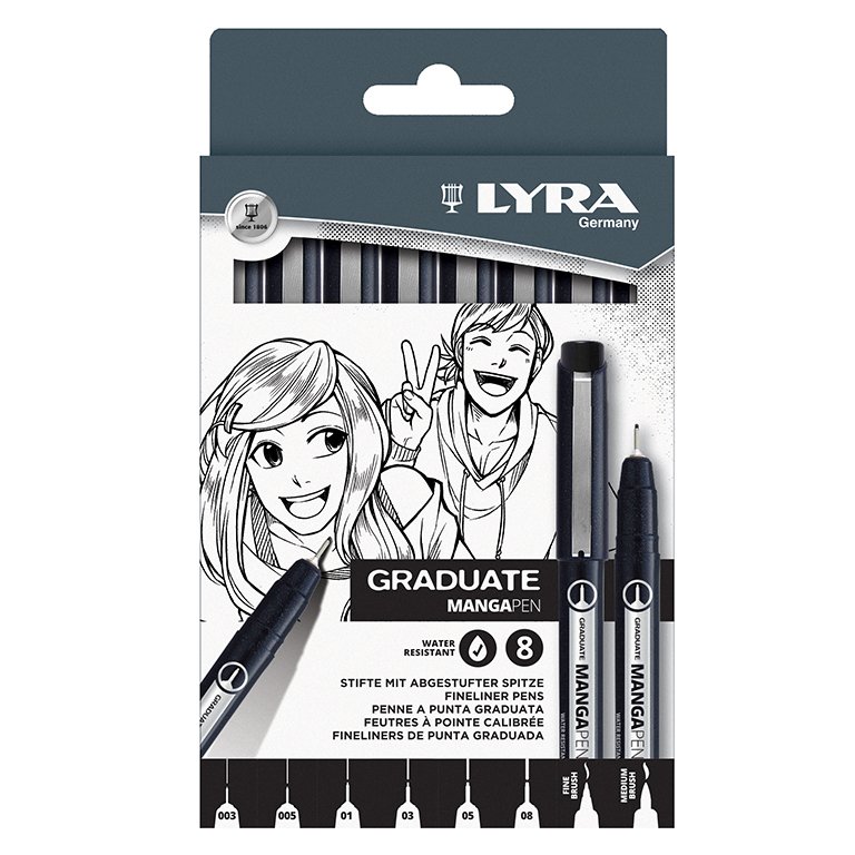 Rotulador Calibrado Lyra Graduate Manga Pen 8 ud.