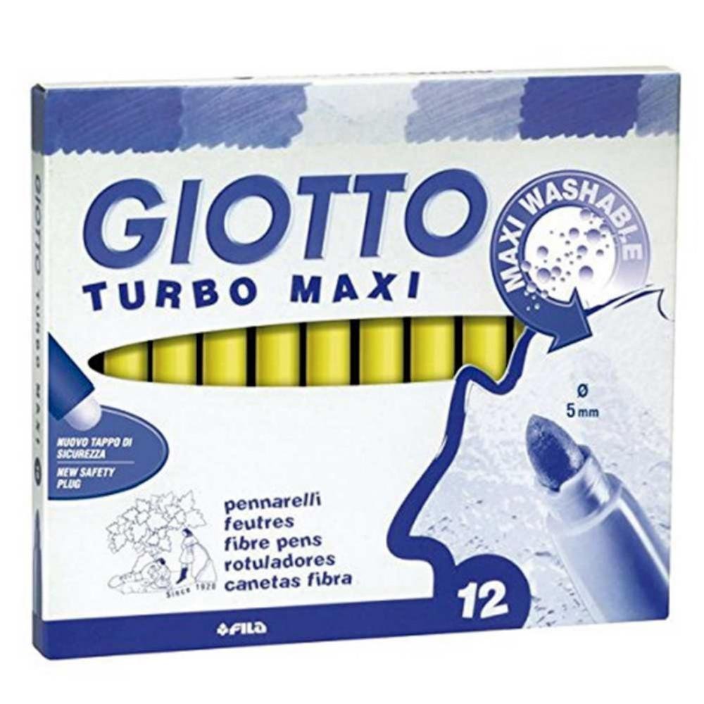 Rotulador Giotto Turbo Maxi 12 ud. Amarillo