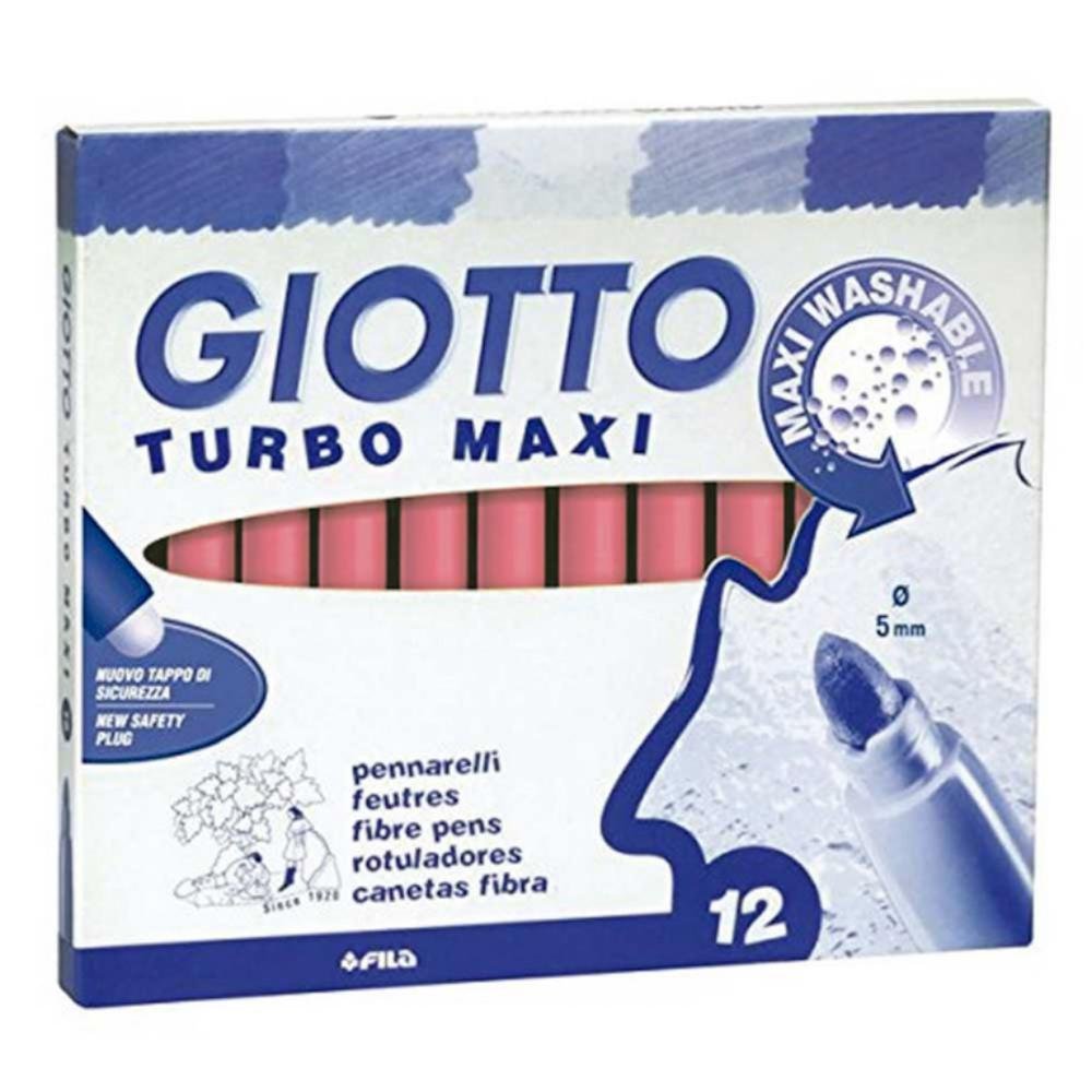 Rotulador Giotto Turbo Maxi 12 ud. Rosa