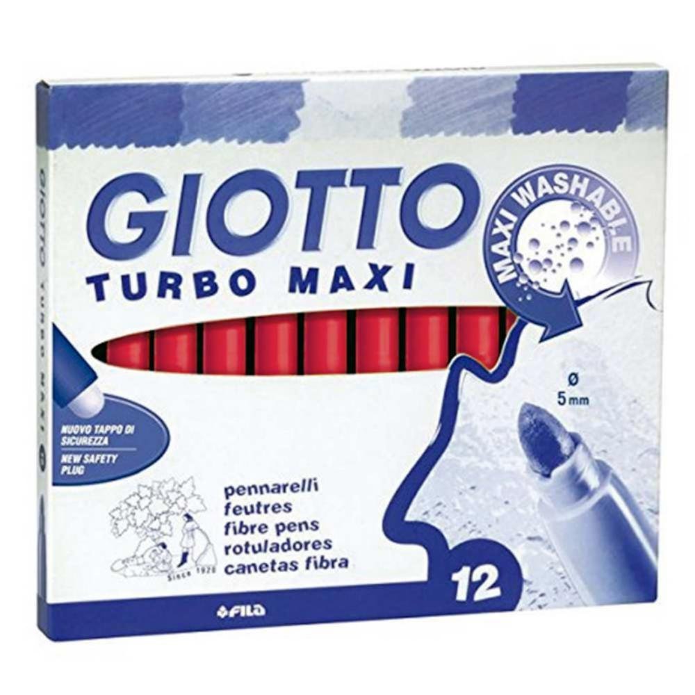 Rotulador Giotto Turbo Maxi 12 ud. Rojo
