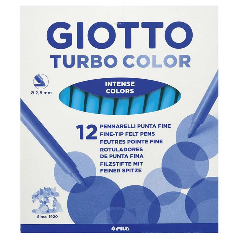 Rotulador Giotto Turbo Color 12 ud. Azul Celeste