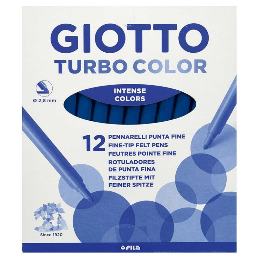 Rotulador Giotto Turbo Color 12 ud. Azul Ultramar