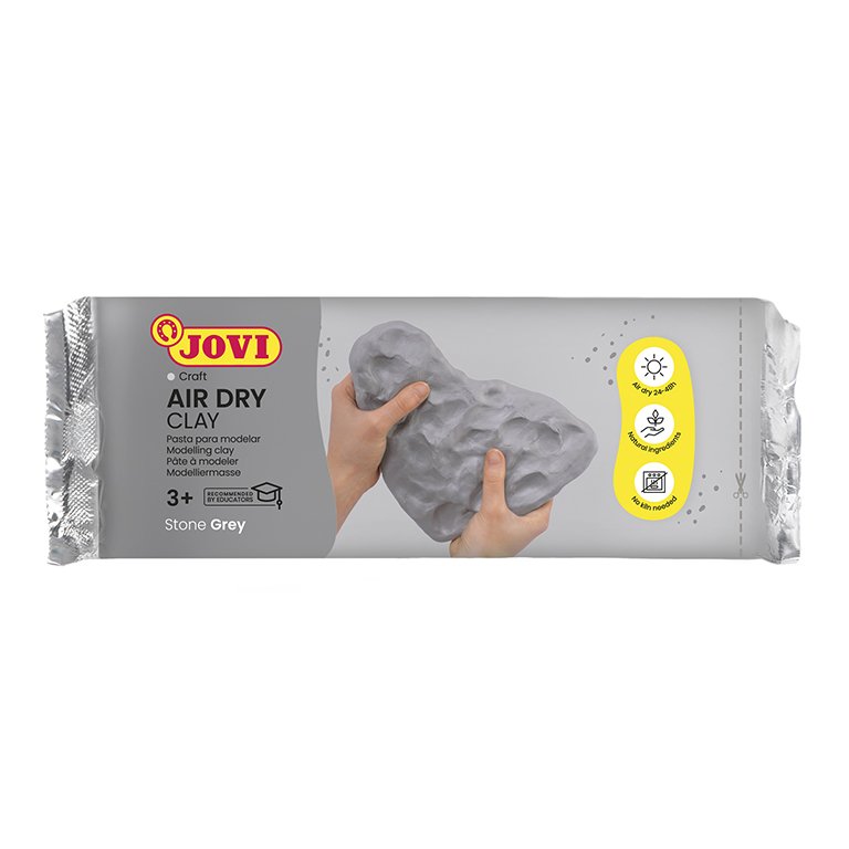 Pasta para Modelar Endurecible Air Dry Jovi 1000g Gris