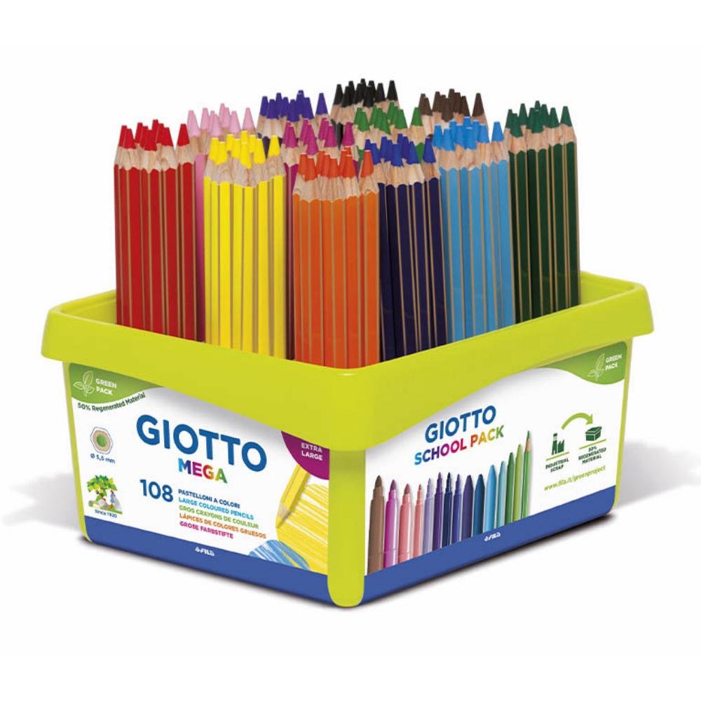 Lápices de Colores Giotto Mega Pack Escolar 108 ud.