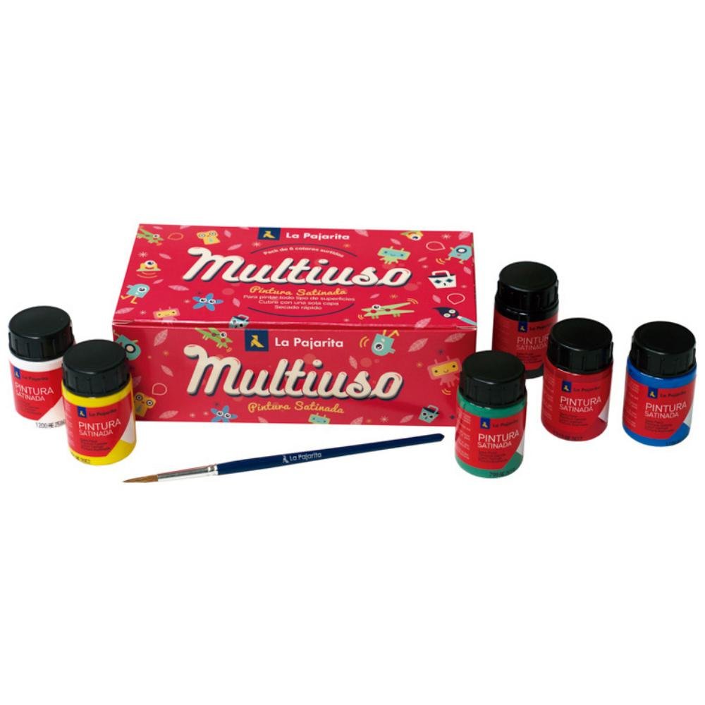 Témpera La Pajarita 35 ml 6 Colores + Pincel