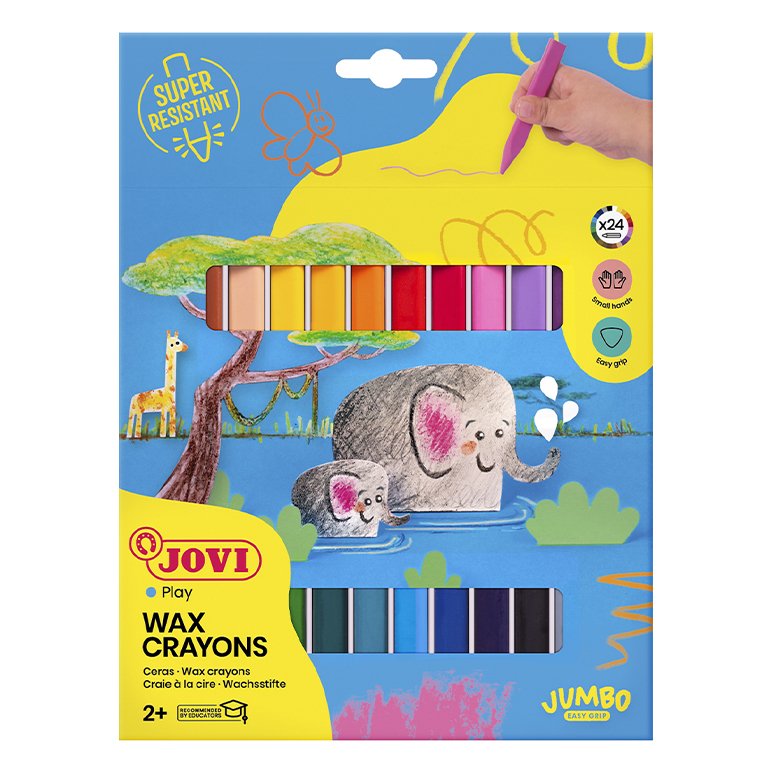 Ceras Plásticas Jumbo Easy Grip 24 Colores