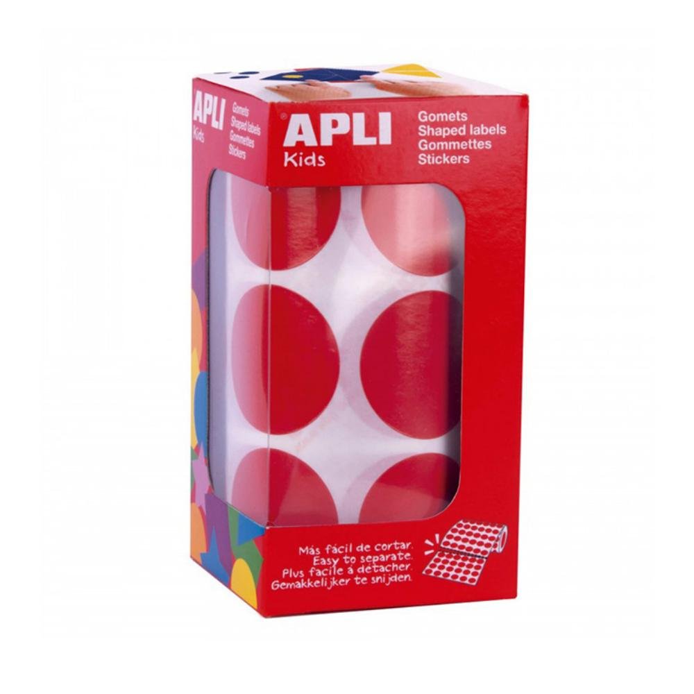 Gomets Formas Geométricas Apli Redondo 33 mm Rojo