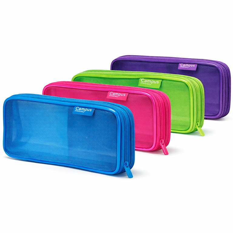 Portatodo Campus University Recangular Mesh 2 Cremalleras 4 Colores