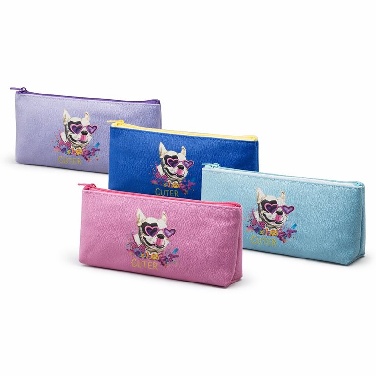 Portatodo Campus University Rectangular Perros y Gatos 2 Cremalleras 4 Diseños