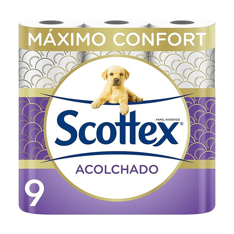 Papel Higiénico Doméstico Scottex Acolchado 9 Rollos
