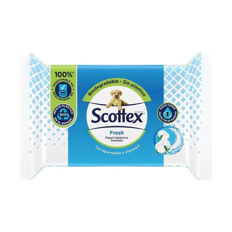 Papel Higiénico Húmedo Scottex Fresh Jumbo 72 Paquetes