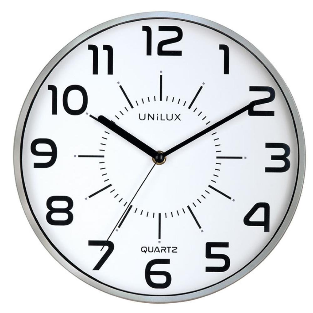 Reloj Pared Unilux Pop Gris Metalizado 11 Pulgadas