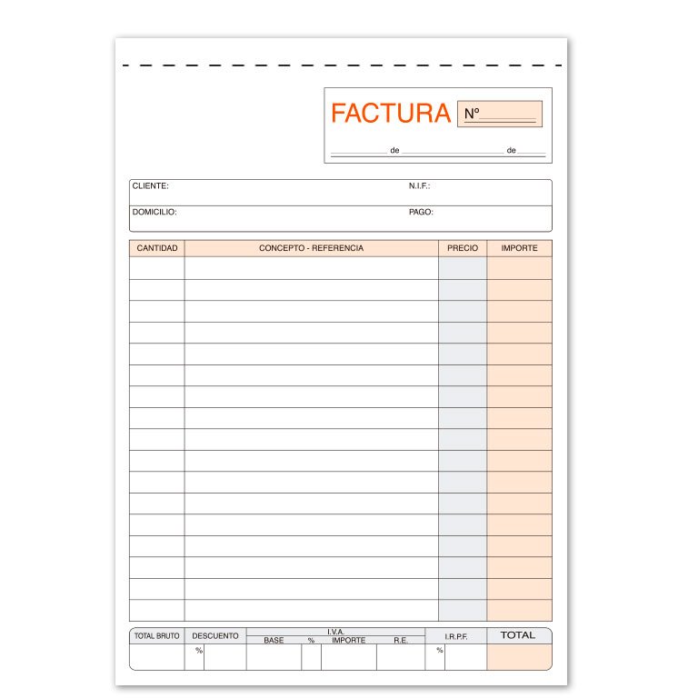 Talonario Facturas Plus Office Natural 145 x 207 mm Duplicado 50 Juegos