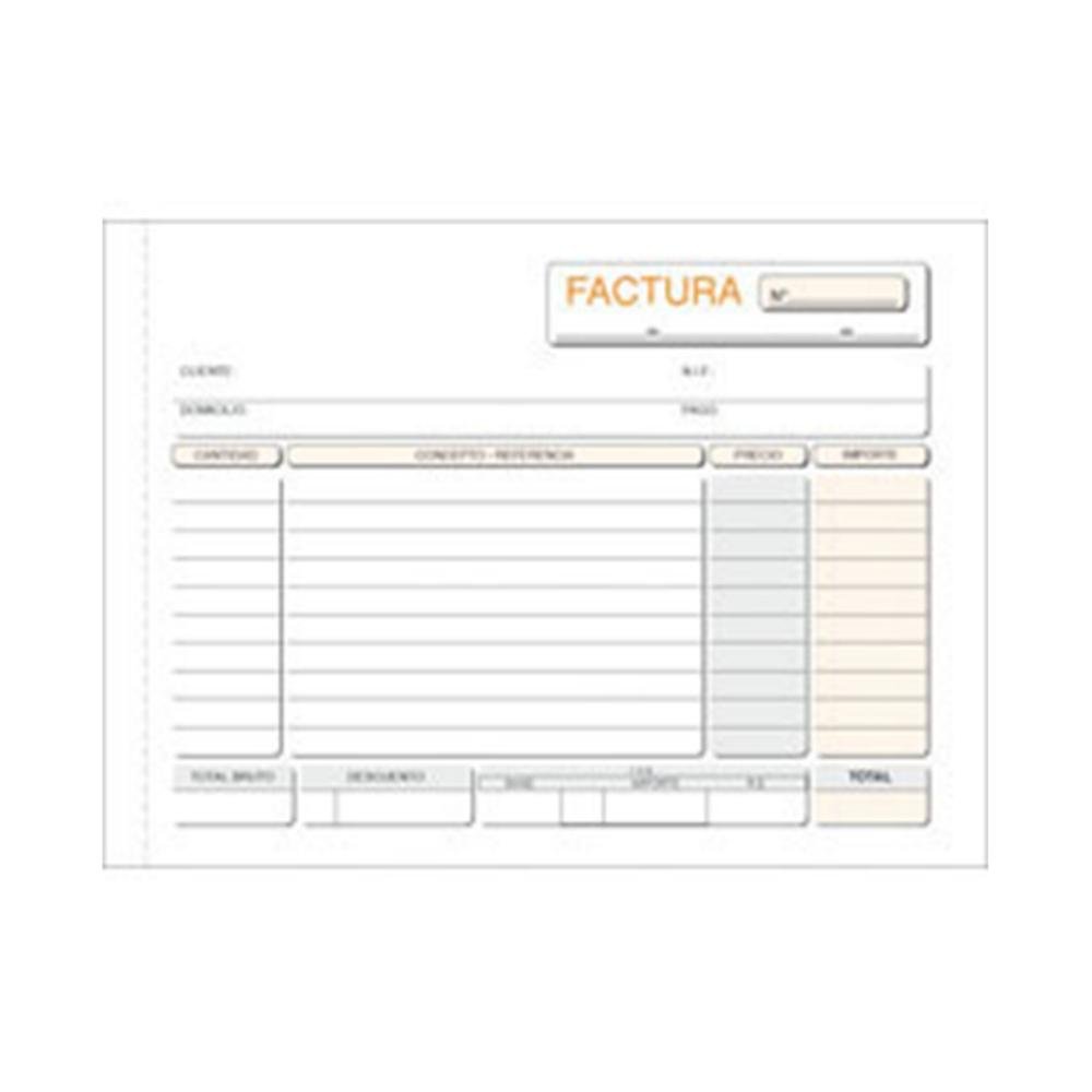 Talonario Facturas Plus Office Apaisado 153 x 109 mm Duplicado 50 Juegos
