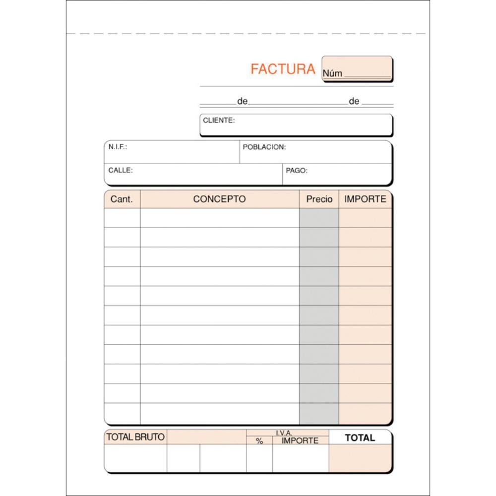 Talonario Facturas Plus Office Natural 109 x 153 mm Original 100 Hojas