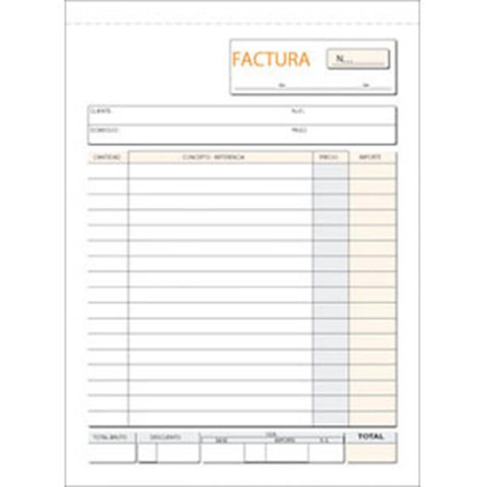 Talonario Facturas Plus Office Natural 210 x 300 mm Duplicado 50 Juegos