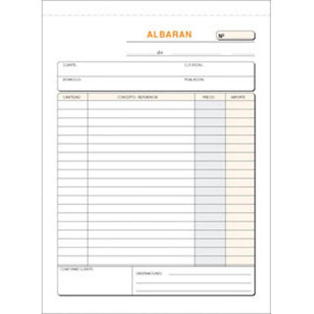 Talonario Albaranes Plus Office Natural 145 x 207 mm Triplicado 50 Juegos